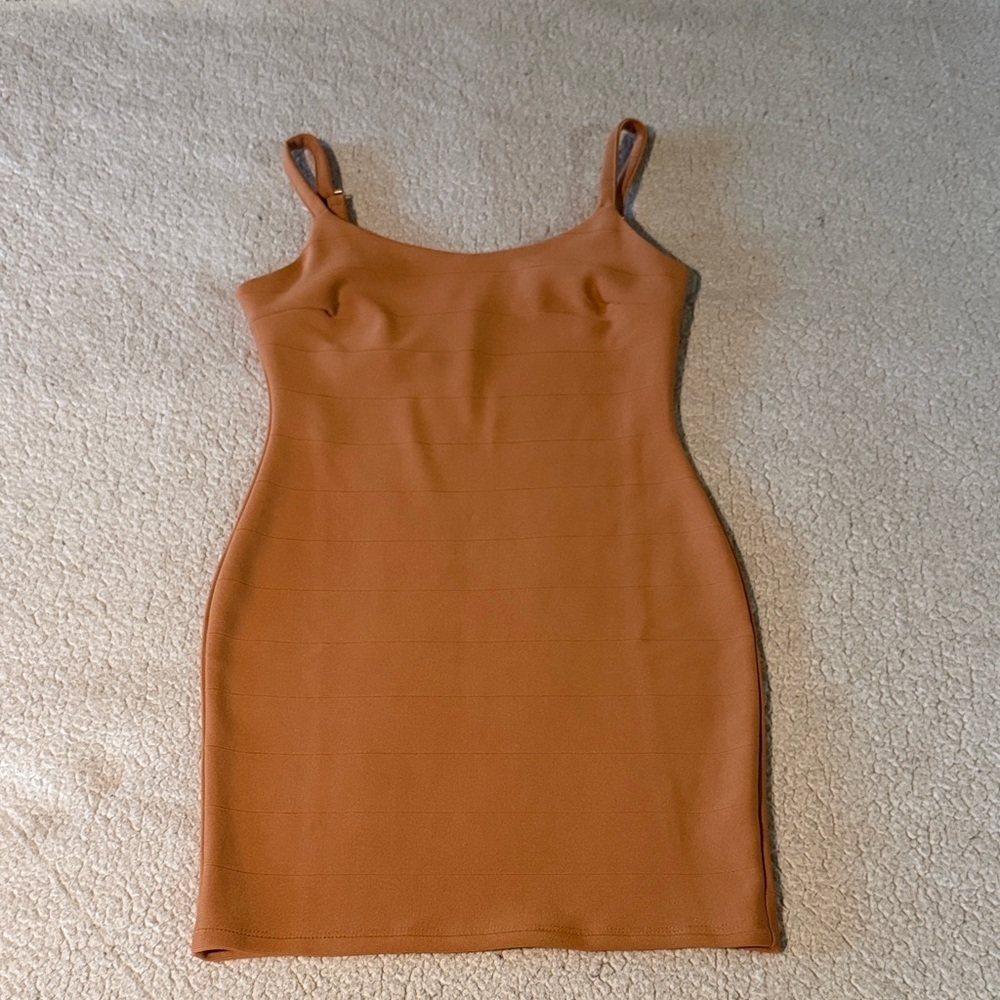 Haute Monde Camel Bodycon Dress Medium